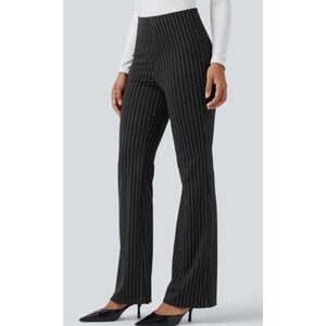 Halara Flex High Waist Flare Back Pockets Work Pant Black Stripes Womens‎ PM